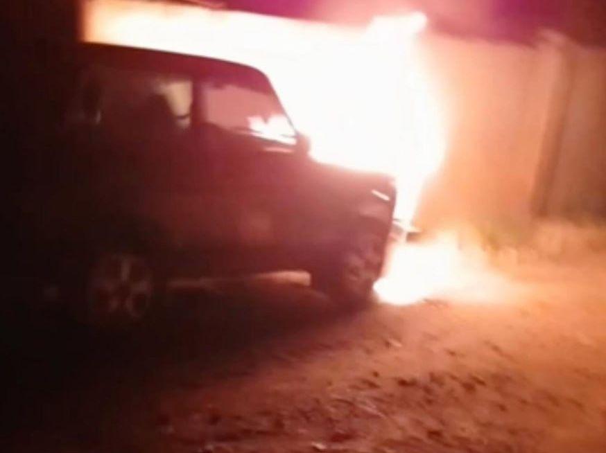 Pro-Ukrainian partisans destroy car used by Chechen unit in occupied Mariupol, Atesh claims