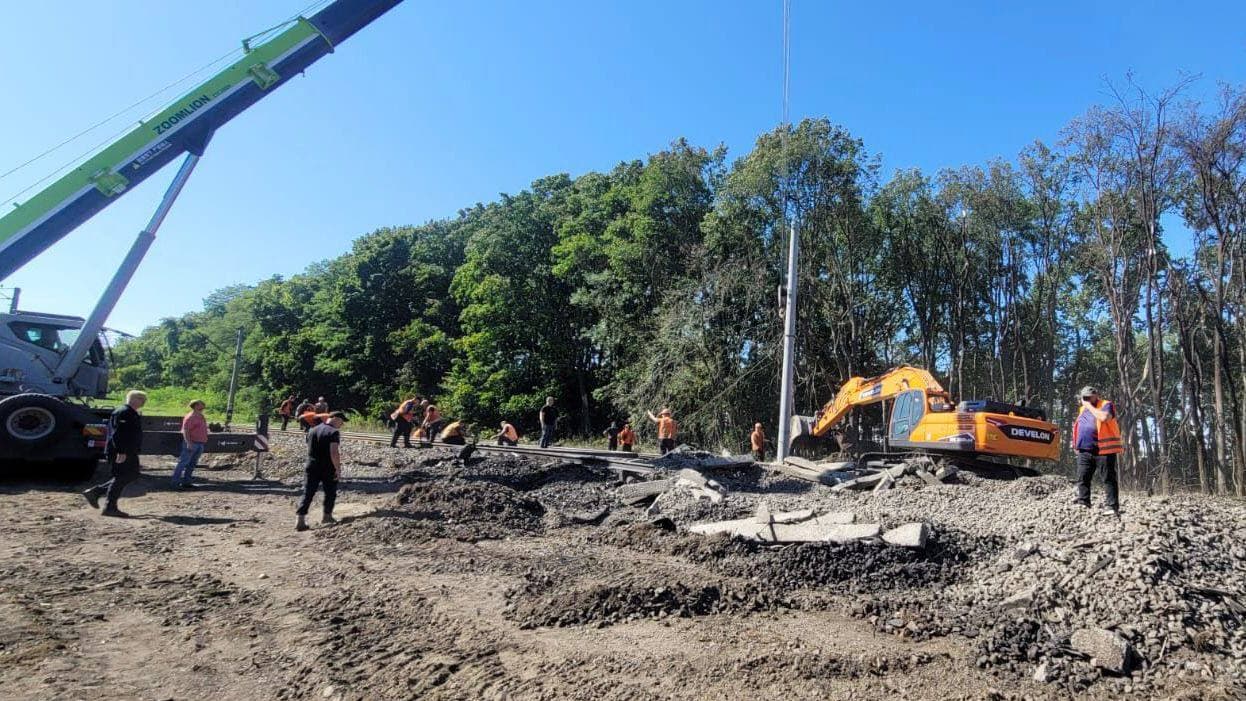 Munition detonation damages railway infrastructure near Kyiv, prompting train route changes