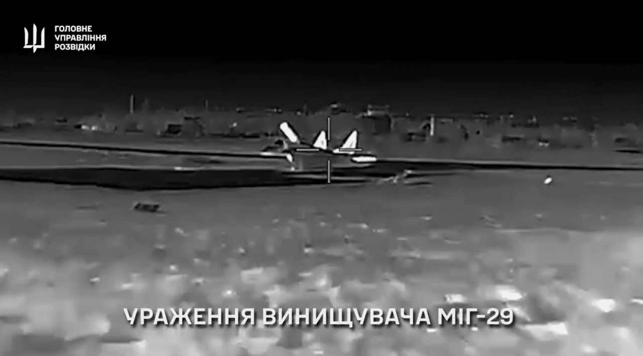 Russian MiG-29 fighter jet destroyed in HUR drone attack on Crimea