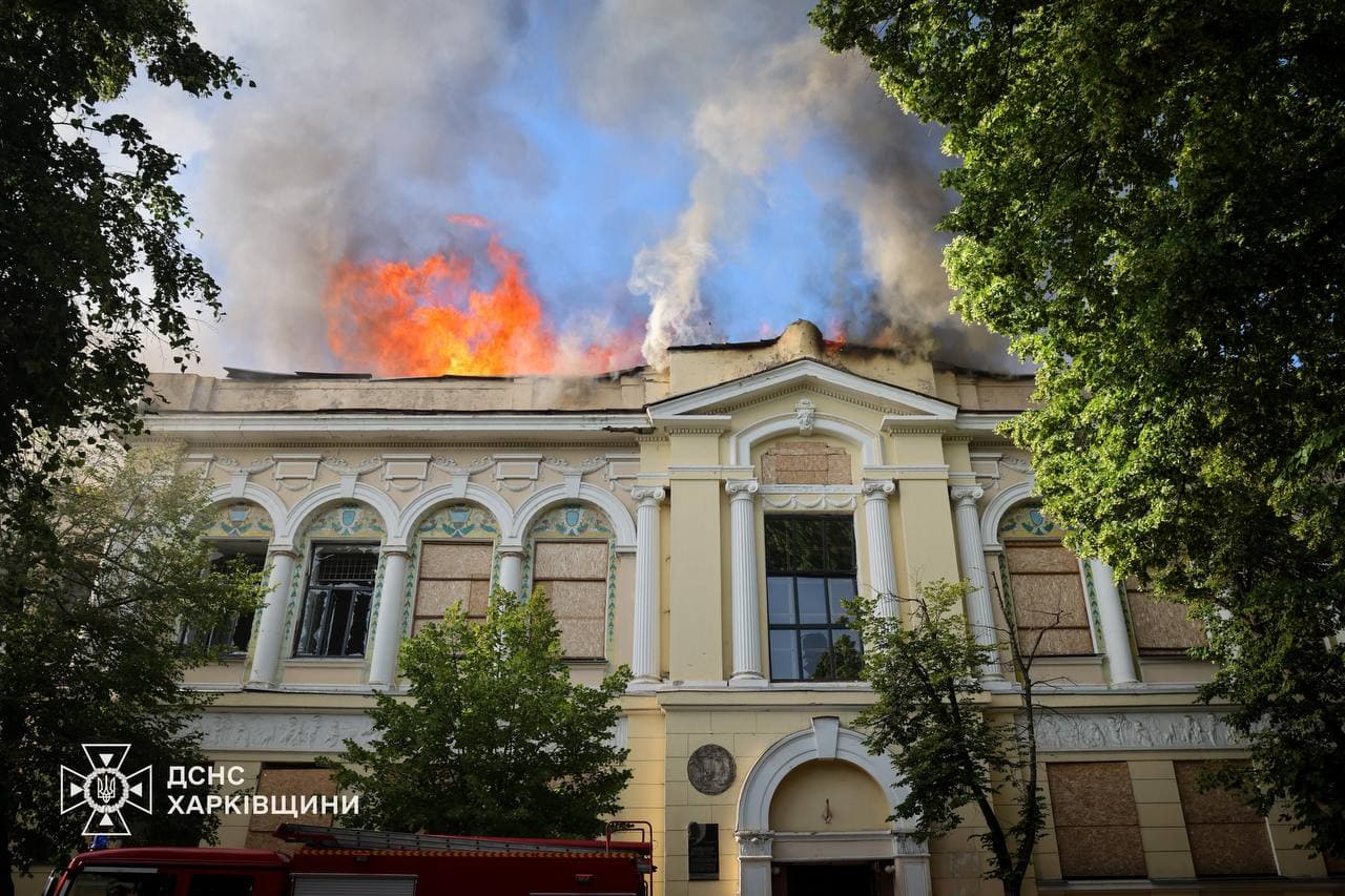 Kharkiv Art Museum in flames, baby injured after 'cynical' Russian drone attack