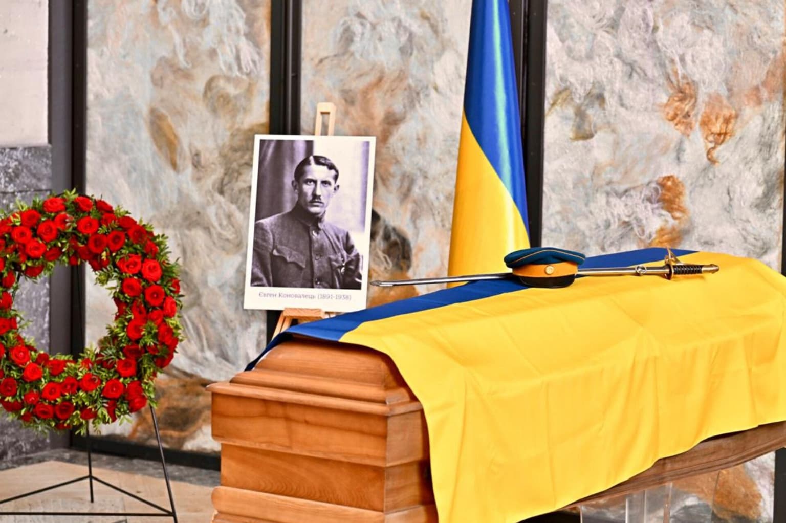Remains of 20th-century military leader Yevhen Konovalets exhumed for reburial in Ukraine