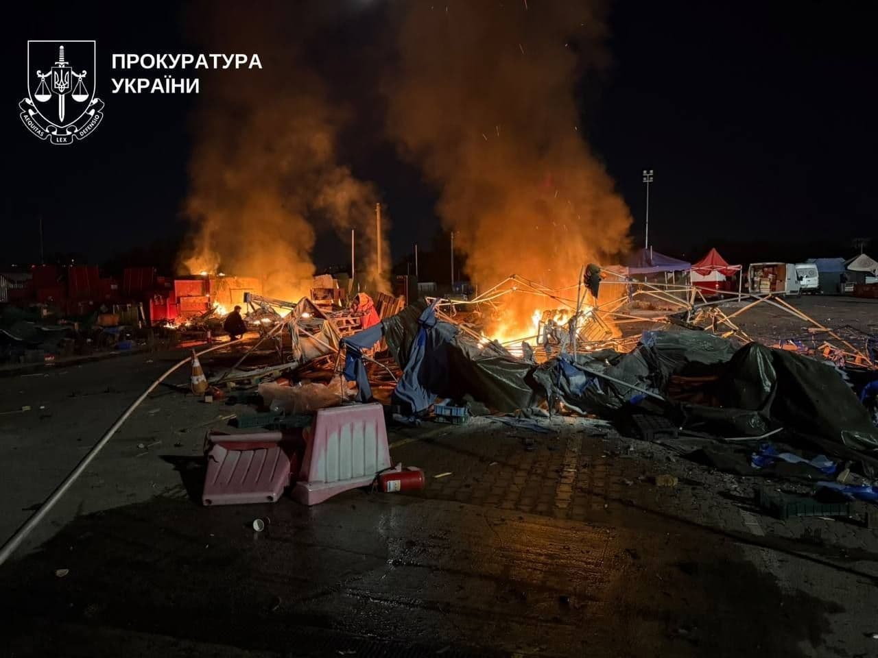 At least 2 killed, 8 injured in Kyiv as Russia drones, missile strike market, gas station in hours-long attacks