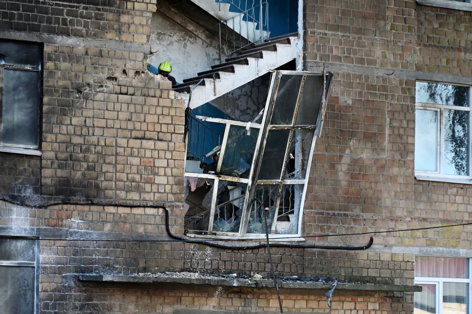 Russian drones strike Kyiv school, key bridge linking eastern, western banks of city