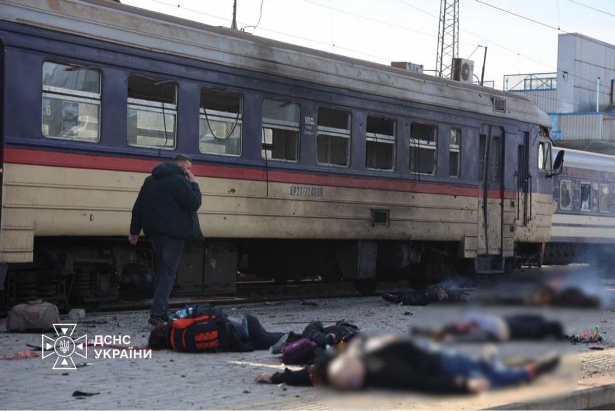 'Russia's mass murder:' Drone strike on Dnipro station kills 14 amid deadly daytime attacks on Chernihiv, Kremenchuk